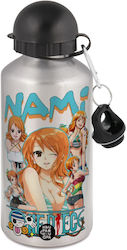Nami One Piece Metallic Water Bottle Silver Alu...