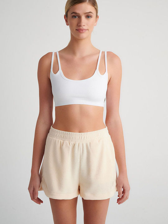 SugarFree Women's Terry High-waisted Shorts White