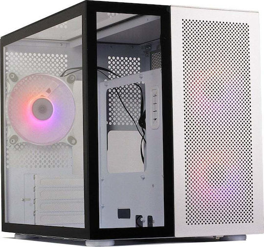 Redragon GC-588 AXE Gaming Midi Tower Computer Case with Side Window and RGB Lighting Black/White