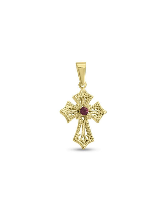 Damen Gold Byzantinisch Kreuz 14K