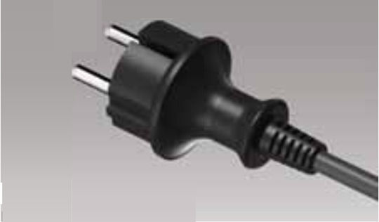 Plastrol Power Cord Type H07RN-F with Cable Properties 2x1.5mm² in Black Colour 1m