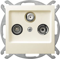 Ospel Satellite and Radio Antenna Socket Terminal in Beige color GPA-GS/m/27
