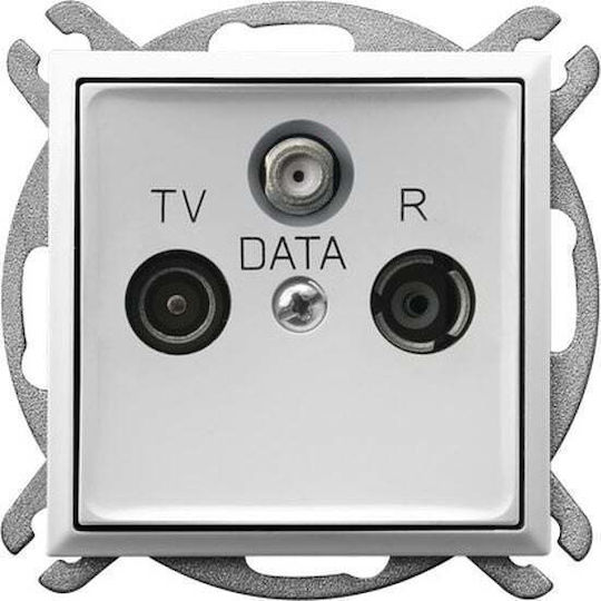Ospel Antenna Socket in White color GPA-UD m 00