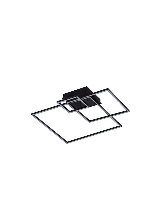 Bronzedesign Μοντέρνα Μεταλλική Πλαφονιέρα Οροφής με Ενσωματωμένο LED σε Μαύρο χρώμα