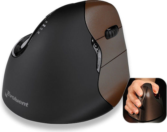 Evoluent VerticalMouse 4 Small Ασύρματο Εργονομικό Ποντίκι Καφέ
