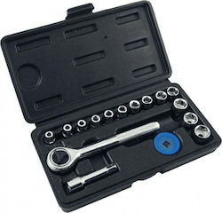 Vorel Căpăcei Hexagonali cu Patrat de Prindere 1/4" Set 16buc