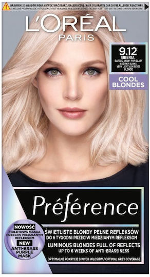L'Oreal Paris Preference Cool Blondes Βαφή Μαλλιών 9.12 Siberia