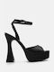 Satin Heel & Platform Sandals 4185101-black