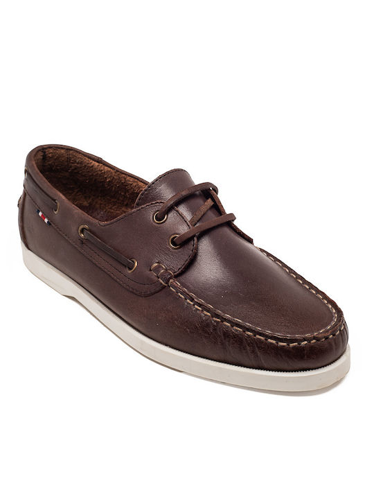 Rover Ανδρικά Boat Shoes σε Καφέ Χρώμα