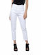 Sac & Co Angela High Waist Women's Jean Trousers in Regular Fit White