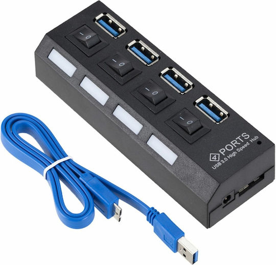 USB Хъб 4 Порта USB 3.0 с Връзка USB-A