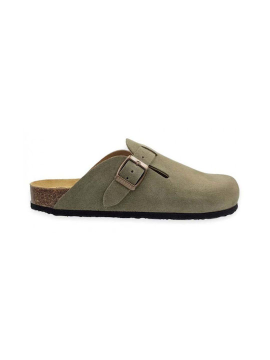 Plakton Leather Clogs Green