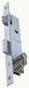 Domus Recessed Lock with Cylinder and Center 35mm Silver Right