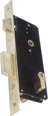 Domus Recessed Lock Front door with Cylinder and Center 45mm Gold