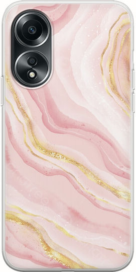 Cracked Marble - Pink And Gold Задна корица Силикон Многоцветен (Oppo A78 4G)