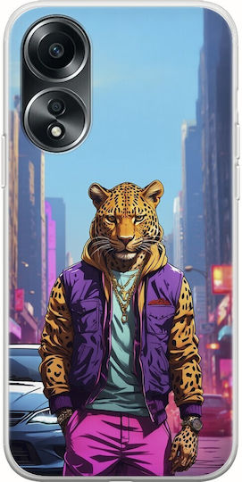 Street Animals - Leopard Umschlag Rückseite Silikon Mehrfarbig (Oppo A78 5G)