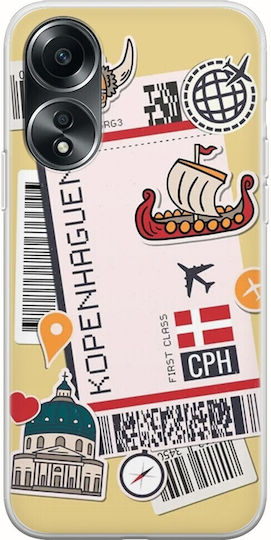 Ticket To Kopenhaugen Umschlag Rückseite Silikon Mehrfarbig (Oppo A78 5G)