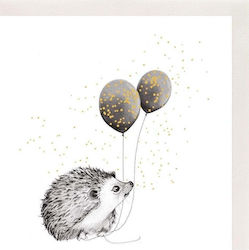 Klare Kreation Karte Quadrat Gold Cl3814_bl Igel Luftballons