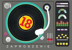 Invitation Kukartka Zz-055 18th Birthday Dj 5 Pcs