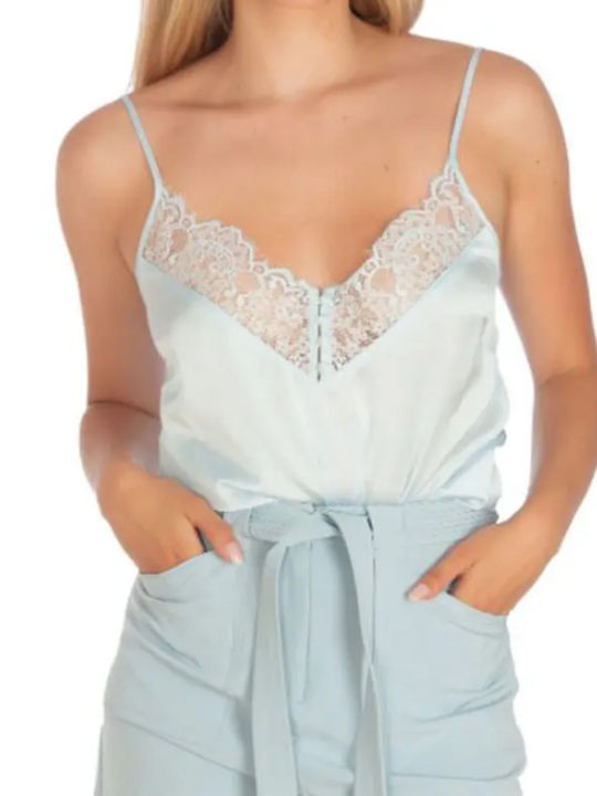 Guess Women's Lingerie Top with Lace Blue