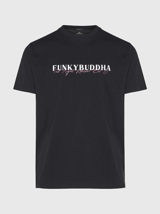 Funky Buddha T-shirt Bărbătesc cu Mânecă Scurtă Negru