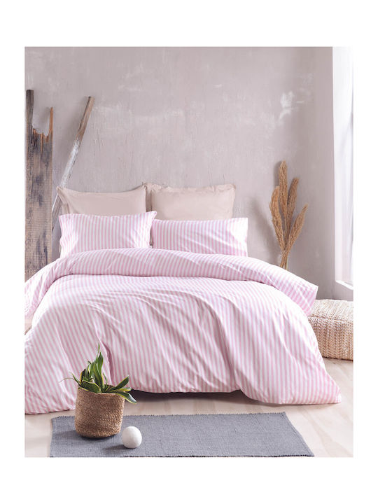 Rythmos Duvet Cover Set Cotton King with 2 Pillowcases 225x250 Eloise Pink
