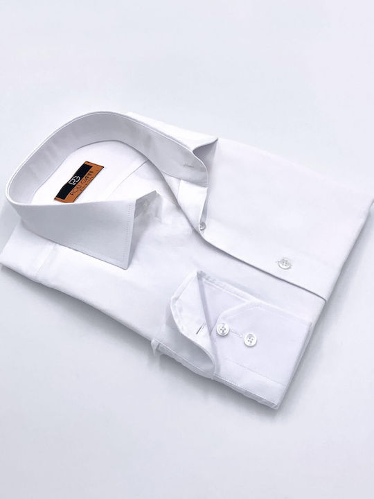 Poli Gianni Long Sleeve Shirt in Regular Fit White