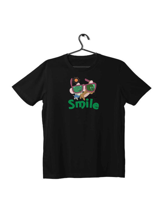 T-shirt Unisex Black Design Mouses Smile