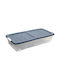 Koopman Plastic Storage Box with Wheels and Lid Blue 80x40x17cm