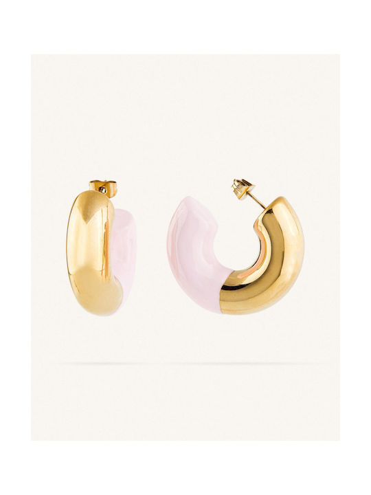 StanStefan Earrings Hoops made of Steel Gold Plated