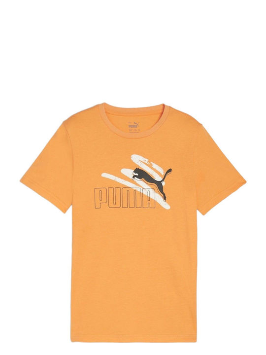 Puma Tricou pentru copii Portocaliu Logo