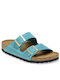 Birkenstock Arizona Leather Women's Flat Sandals Anatomic in Blue Color Narrow Fit