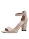 Tamaris Leather Women's Sandals Pink with High Heel