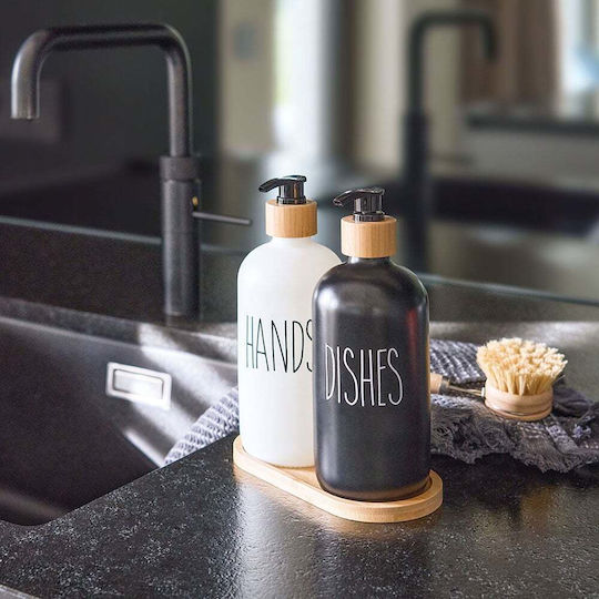 Zeller Δοχείο Dispenser Κουζίνας Γυάλινο Μαύρο 300ml