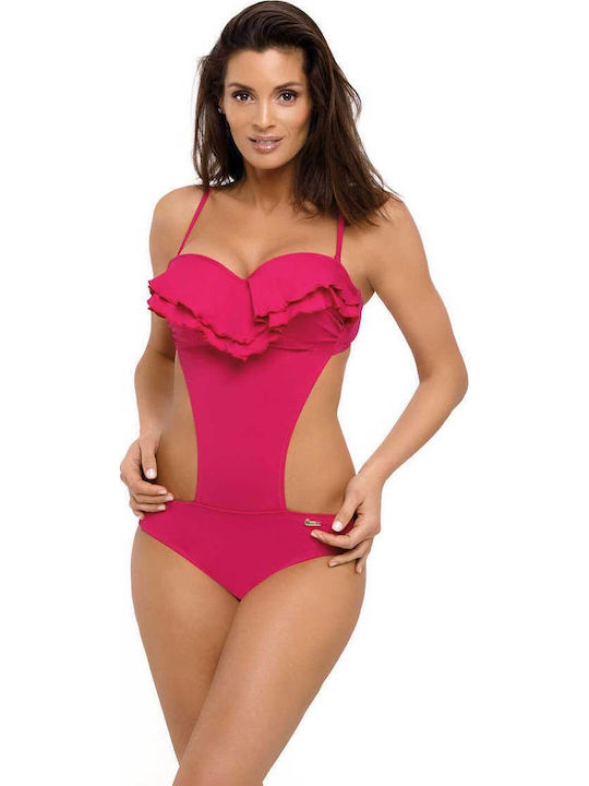 Belinda Ολόσωμο Μαγιό Push Up New Berry