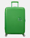 American Tourister Medium Travel Bag Green with 4 Wheels Height 67cm