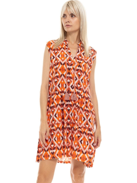 Pink Label Feminin Scurt Rochie de Plajă Portocaliu