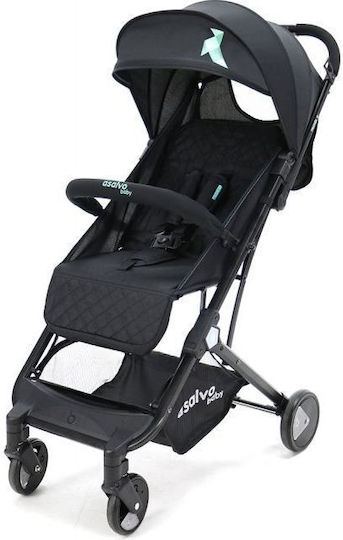 Asalvo Travel + Flight Baby Stroller Suitable from 6+ Months Black Aqua