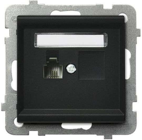 Ospel Πρίζα Τηλεφώνου Μονή σε Μαύρο Χρώμα GPT-1R/m/33