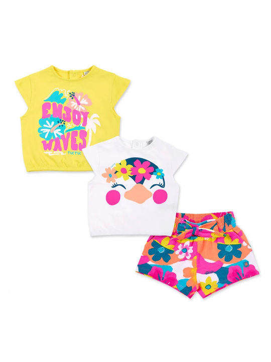 Tuc Tuc Kids Set with Shorts Summer 3pcs White-yellow