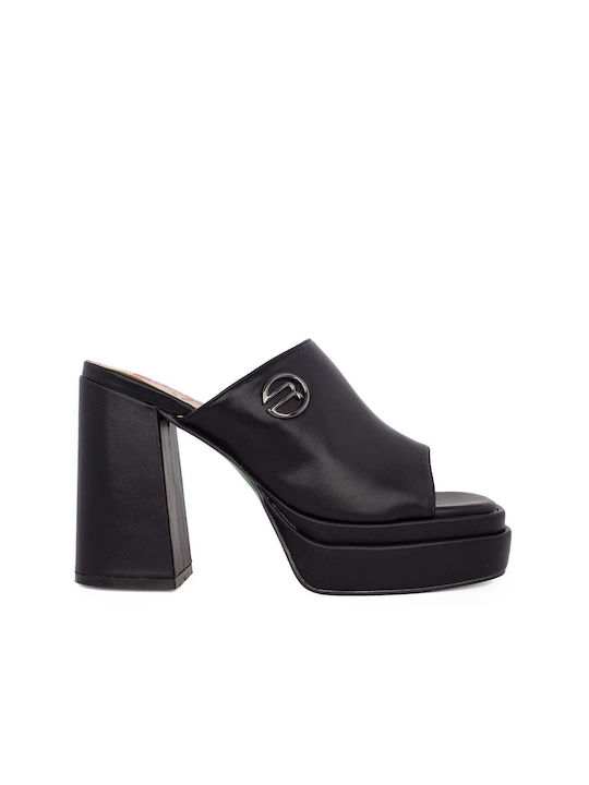 Replay Mules mit Chunky Absatz in Schwarz Farbe