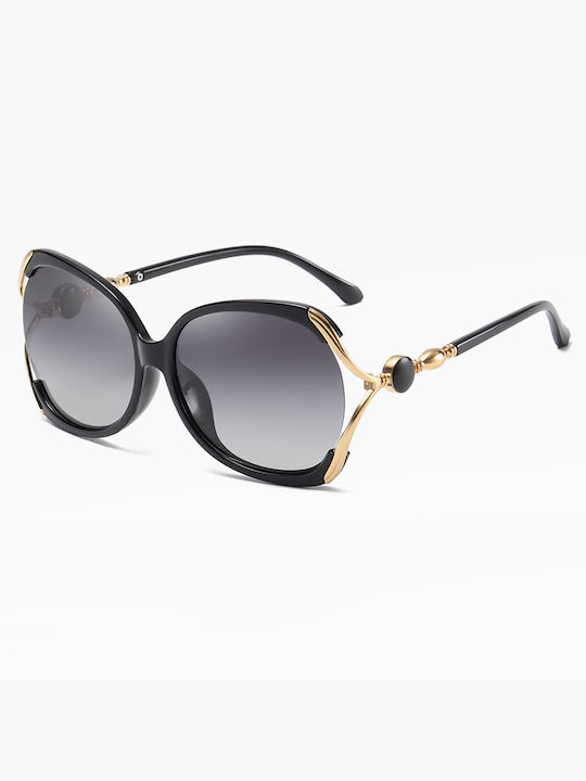 Techsuit Women's Sunglasses with Black Frame and Black Gradient Polarized Lens