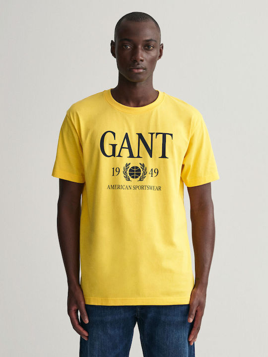 Gant Tricou pentru bărbați cu mâneci scurte Warm Yellow