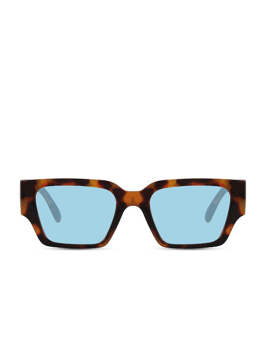 Solo-Solis Sunglasses with Brown Tartaruga Plastic Frame and Light Blue Lens NDL8114