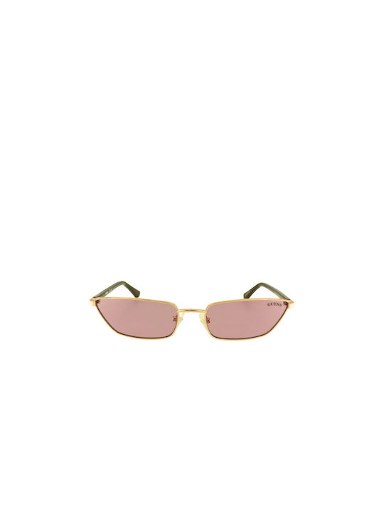 Guess Women's Sunglasses with Gold Metal Frame and Pink Lens GU8285 28Y