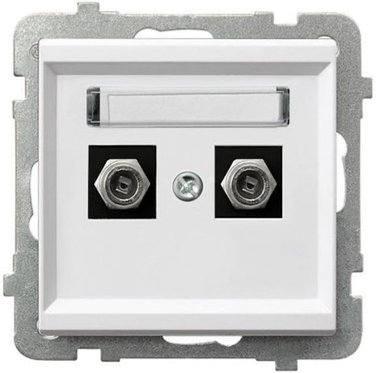 Ospel TV Antenna Socket in White color GPA-2RF/m/00