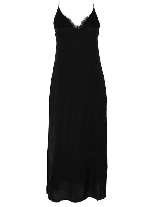 See U Soon Maxi Kleid Satin Black