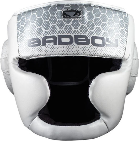 Bad Boy Adult Full Face Boxing Headgear Leather White