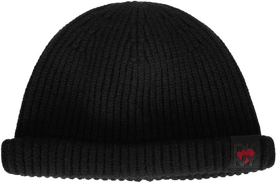 Beanie Unisex Σκούφος Πλεκτός σε Μαύρο χρώμα