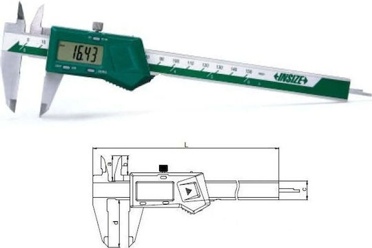 Insize 1108-300W Дигитален Мерач За Телесна Мазнина С Точност 0.01мм И Размер На Измерване До 300мм